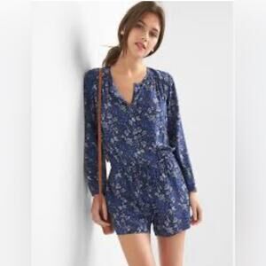 GAP Blue Paisley Romper Woman Size S